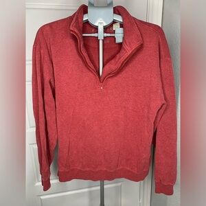 Mens Orvis Quarter Zip Sweater Light Red Size L